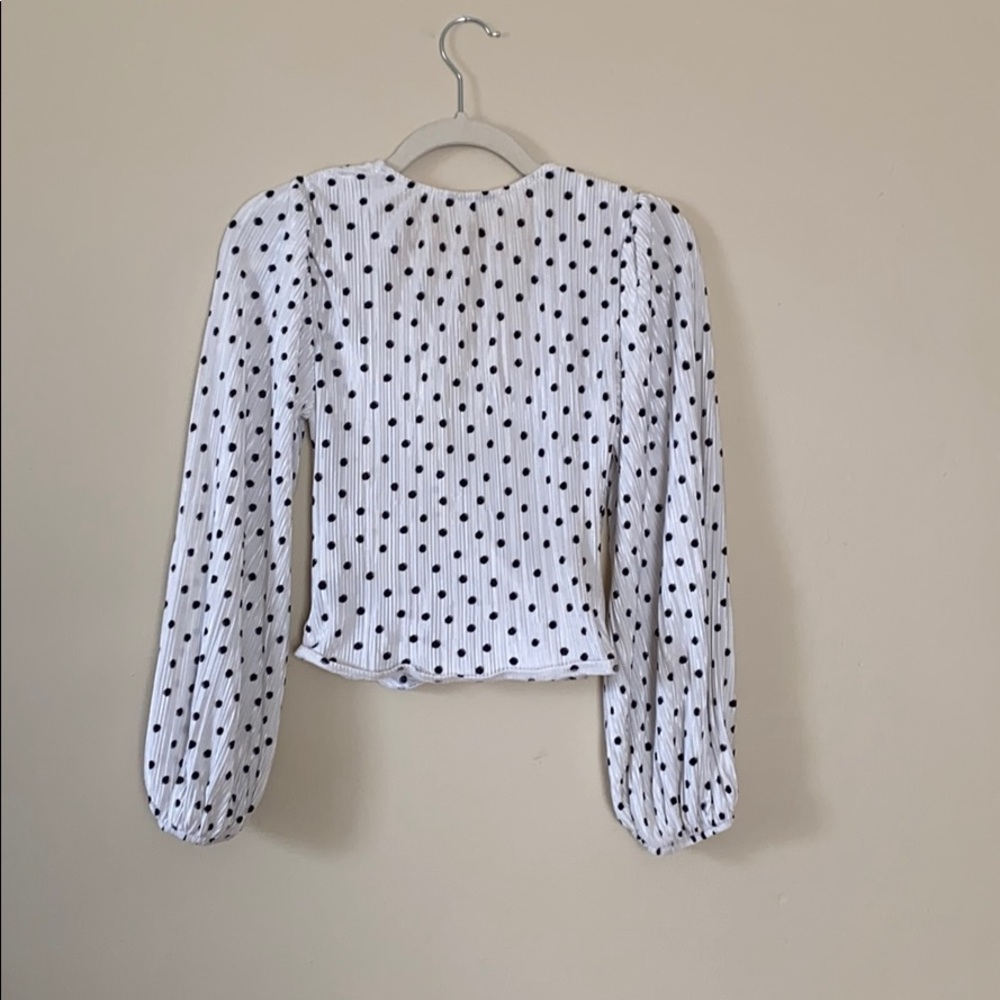 TopShop Knit Crinkle Criss Cross Polka Dot Printed - Picture 4 of 4